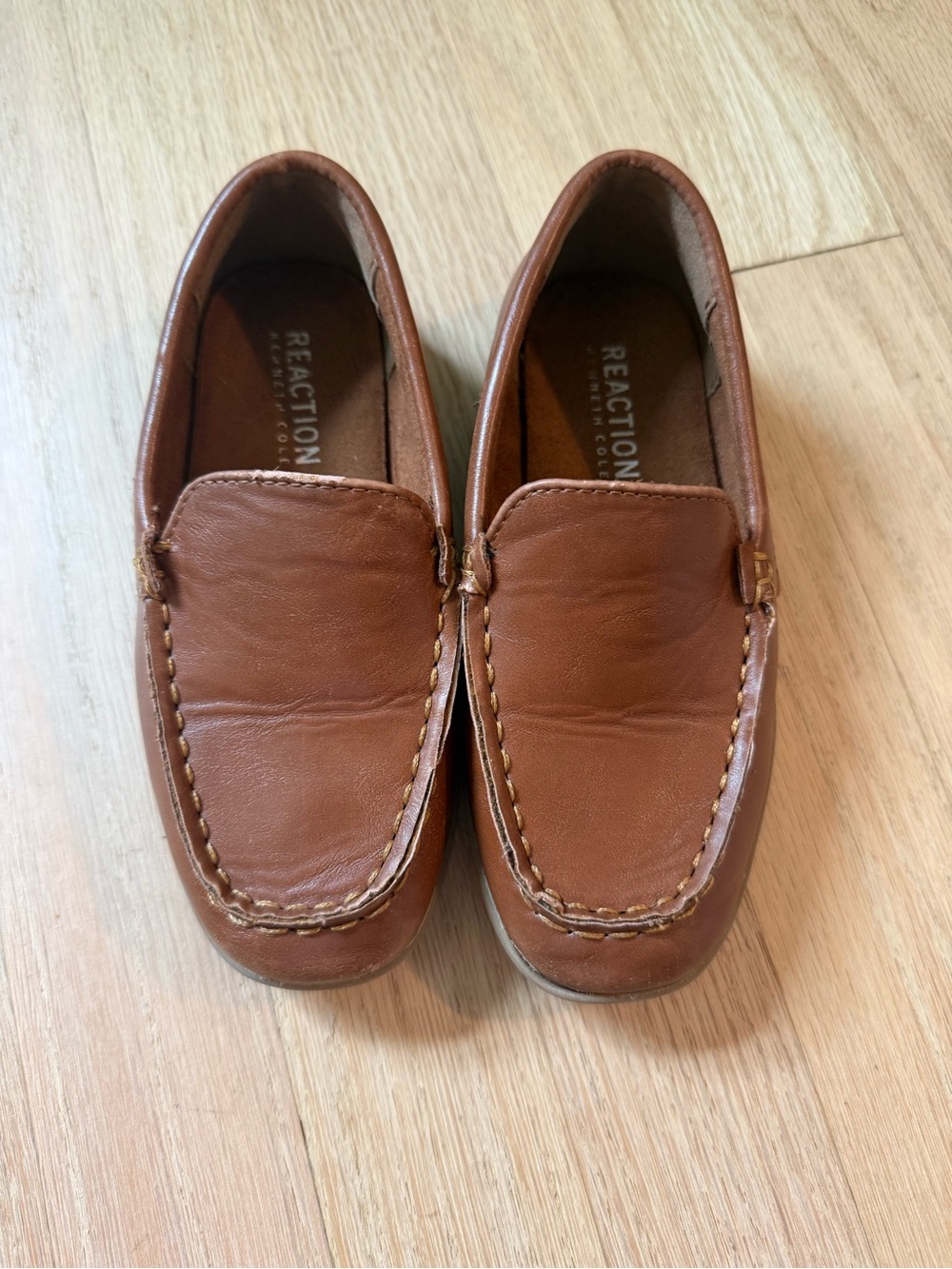 Kenneth Cole Reaction Tan/Brown Leather Slip-On Loafers